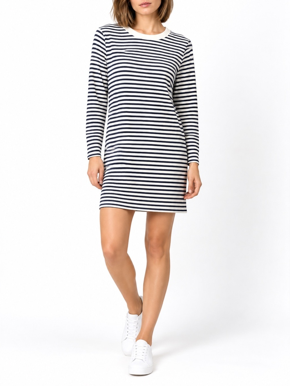 Topshop long sleeved t shirt mini dress. Navy/white. NWT. Size 6
